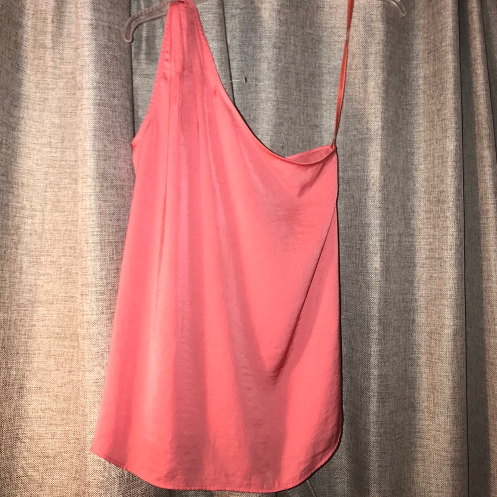 One shoulder satin blouse